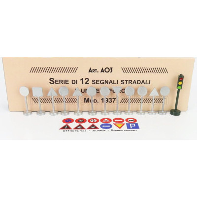 OFFICINA 942 ACCESSORIES SEGNALI STRADALI + SEMAFORO - TRAFFIC SIGNS AND TRAFFIC-LIGHTS 1/76