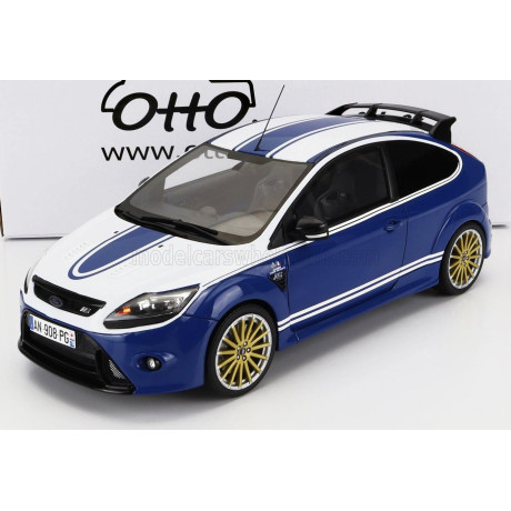 OTTO MOBILE FORD ENGLAND FOCUS RS MKII 2010 - 24h LE MANS TRIBUTE - BLUE WHITE 1/18
