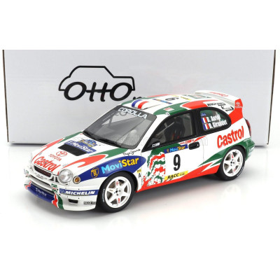 OTTO MOBILE TOYOTA COROLLA WRC TEAM CASTROL N 9 WINNER RALLY CATALUNYA 1998 DIDIER AURIOL - DENIS GIRAUDET - WHITE BLUE RED 1/18
