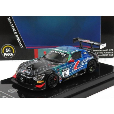 PARAGON MODELS MERCEDES BENZ AMG GT3 TEAM DXDT RACING N 63 GT WORLD CHALLENGE AMERICA 2022 D.ASKEW - D.MULLER - BLUE BLACK 1/64