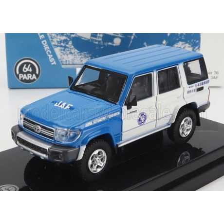 PARAGON MODELS TOYOTA LAND CRUISER 76 JAF JAPAN AUTOMOBILE FEDERATION 2017 - BLUE WHITE 1/64
