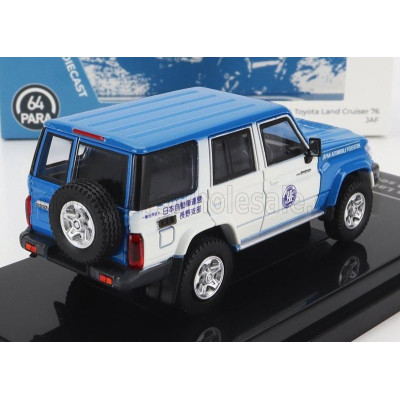 PARAGON MODELS TOYOTA LAND CRUISER 76 JAF JAPAN AUTOMOBILE FEDERATION 2017 - BLUE WHITE 1/64