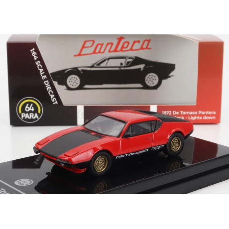 PARAGON MODELS DE TOMASO PANTERA RHD 1972 - LIGHT DOWN - RED BLACK 1/64