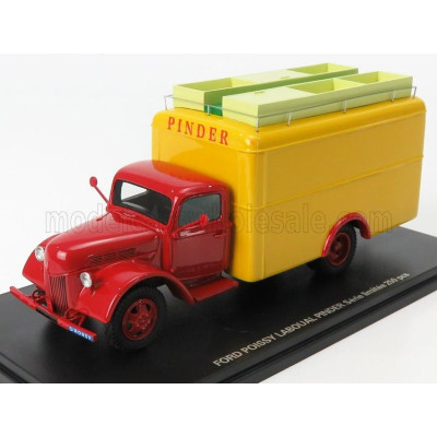 PERFEX FORD USA TRUCK VAN POISSY LABOUAL CIRCUS PINDER 1951 - RED YELLOW 1/43