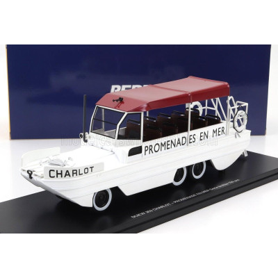 PERFEX GMC DUKW CCKW 353 CHARLOT TRUCK BOAT PROMENADES EN MER ANFIBIO GOMMATO 3-ASSI 1965 - WHITE RED 1/43