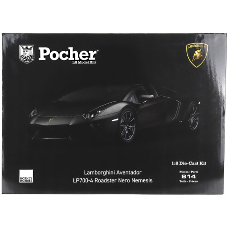 POCHER LAMBORGHINI AVENTADOR LP700-4 ROADSTER 2013 - NERO NEMESIS - MATT BLACK 1/8