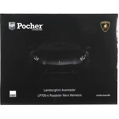 POCHER LAMBORGHINI AVENTADOR LP700-4 ROADSTER 2013 - NERO NEMESIS - MATT BLACK 1/8