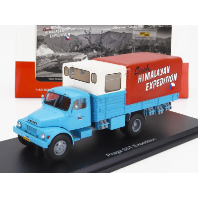 PREMIUM CLASSIXXS PRAGA S5T-3 TRUCK 2-ASSI 1969 - FIRST CZECH HIMALAYAN EXPEDITION - LIGHT BLUE CREAM RED 1/43