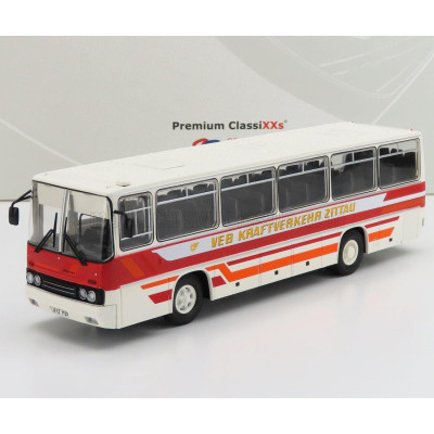 PREMIUM CLASSIXXS IKARUS 256 AUTOBUS VEB KRAFTVERKEHR ZITTAU 1988 - WHITE RED ORANGE 1/43