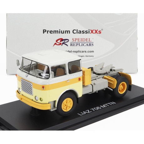 PREMIUM CLASSIXXS LIAZ 706 MTTN TRACTOR TRUCK 2-ASSI 1978 - YELLOW ORANGE WHITE 1/43