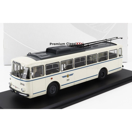 PREMIUM CLASSIXXS ŠKODA 9TR AUTOBUS FILOBUS TRASPORTO PUBBLICO 1961 - CREAM GREY BLUE 1/43