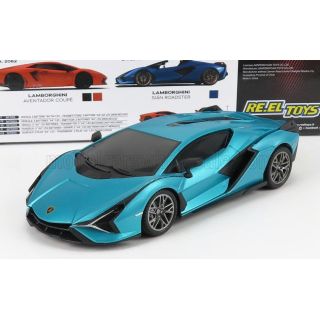 RE EL TOYS LAMBORGHINI SIAN FKP 37 HYBRID 2020 - LIGH BLUE MET 1/24