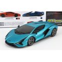 RE EL TOYS LAMBORGHINI SIAN FKP 37 HYBRID 2020 - LIGH BLUE MET 1/24