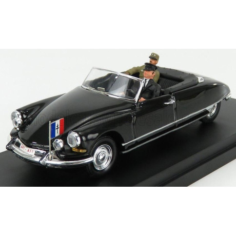 RIO MODELS CITROEN DS CABRIOLET WITH FIGURE GENERAL DE GAULLE 1959 - BLACK 1/43