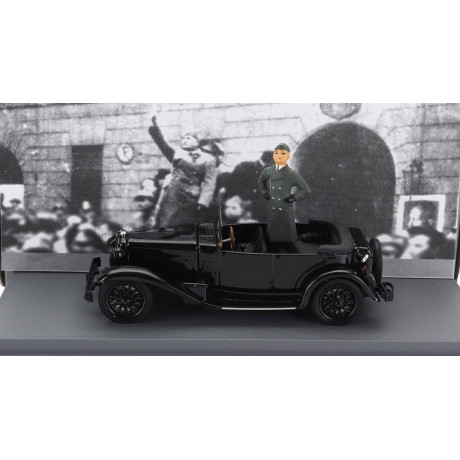 RIO MODELS ALFA ROMEO 1750 TORPEDO SPIDER MILANO 1944 WITH BENITO MUSSOLINI FIGURE - BLACK 1/43