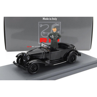 RIO MODELS ALFA ROMEO 1750 TORPEDO SPIDER MILANO 1944 WITH BENITO MUSSOLINI FIGURE - BLACK 1/43