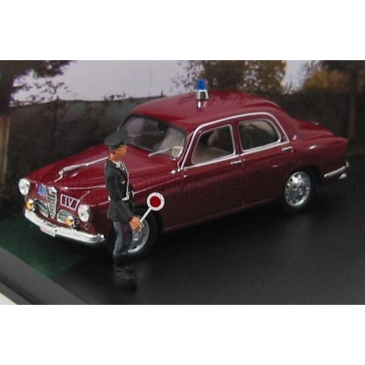 RIO MODELS ALFA ROMEO SET ALT POLIZIA 1956 - 1900 - GIULIETTA WITH FIGURES - BORDEAUX WHITE 1/43