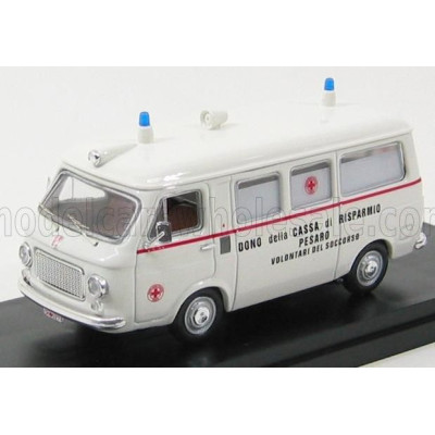 RIO MODELS FIAT 238 VAN AMBULANZA - AMBULANCE - DONO DELLA CASSA DI RISPARMIO PESARO VOLONTARI DEL SOCCORSO - WHITE 1/43