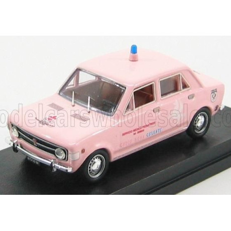 RIO MODELS FIAT 128 4 DOOR - 4 PORTE CROCE ROSA CELESTE SERVIZIO MEDICO PEDIATRICO 1971 - PINK 1/43