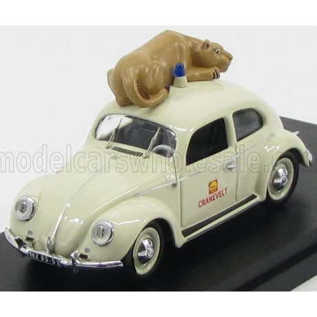 RIO MODELS VOLKSWAGEN BEETLE SHELL CRANEVELT ZOO DI ARNHEM HOLLAND 1965 - WITH LION - LIGHT GREY 1/43