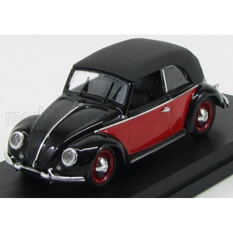 RIO MODELS VOLKSWAGEN BEETLE CABRIOLET CLOSED KARMANN 1949 - RED BLACK 1/43