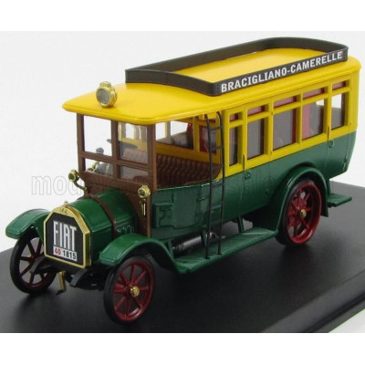 RIO MODELS FIAT 18BL AUTOBUS BRACIGIANO - CAMARELLE 1916 - GREEN YELLOW 1/43