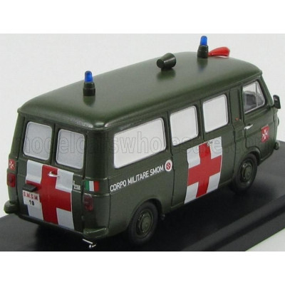 RIO MODELS FIAT 238 MINIBUS AMBULANZA MILITARE SOVRANO ORDINE DI MALTA 1970 - MILITARY GREEN 1/43