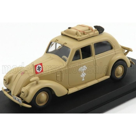 RIO MODELS FIAT 1500 DEUTSCHE AFRIKA KORPS SERVICE 1941 - YELLOW MILITARY 1/43