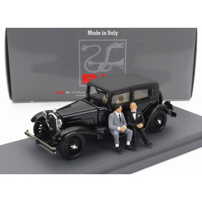 RIO MODELS ALFA ROMEO 1750 6C WITH GABRIELE D'ANNUNZIO AND TAZIO NUVOLARI FIGURES 1932 - BLACK 1/43