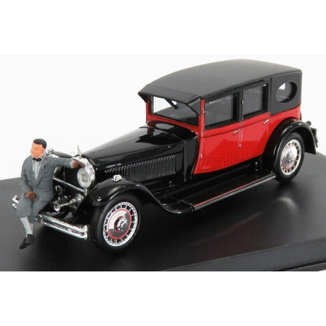 RIO MODELS BUGATTI TYPE 41 ROYALE WITH MR BUGATTI FIGURE 1927 - BLACK RED 1/43