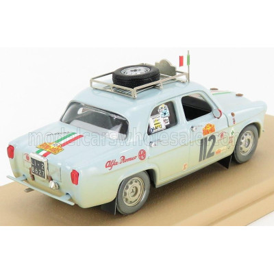 RIO MODELS ALFA ROMEO GIULIETTA Ti N 112 1957 - RALLY RAID PECHINO - PARIGI 2007 R.CHIODI - M.DEGLI ESPOSITI - LIGHT BLUE 1/43