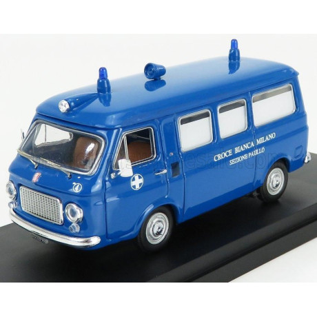 RIO MODELS FIAT 238 AMBULANZA CROCE BIANCA MILANO SEZIONE PAULLO 1970 - BLUE 1/43
