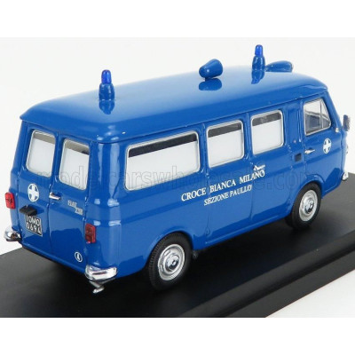 RIO MODELS FIAT 238 AMBULANZA CROCE BIANCA MILANO SEZIONE PAULLO 1970 - BLUE 1/43
