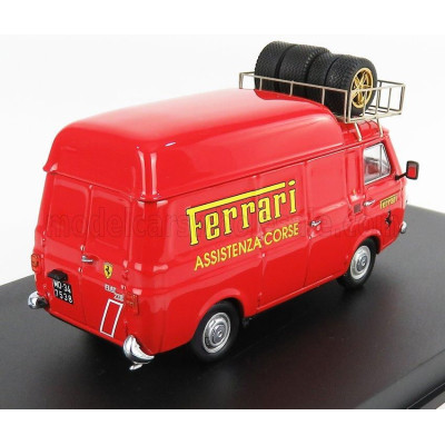 RIO MODELS FIAT 238 VAN TETTO ALTO CON PORTAPACCHI ASSISTENZA CORSE FERRARI 1970 - HIGH ROOF WITH RACK - RED 1/43