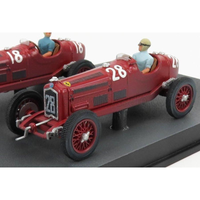 RIO MODELS ALFA ROMEO F1  2X P3 SCUDERIA FERRARI N 18 WINNER TRIPOLI GP 1934 VARZI + P3 N 28 2nd TRIPOLI GP 1934 MOLL - RED 1/43