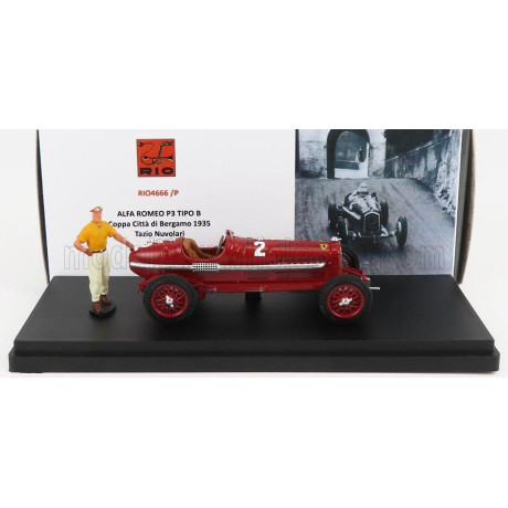 RIO MODELS ALFA ROMEO P3 TIPO B N 2 WINNER COPPA CITTA DI BERGAMO 1935 TAZIO NUVOLARI - RED 1/43