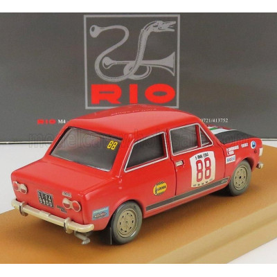 RIO MODELS FIAT 128 RALLY N 88 RALLY ISOLA D' ELBA 1972 P.SANTACROCE - L.VERSI - RED BLACK 1/43
