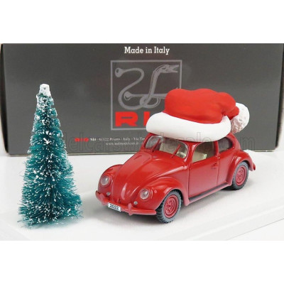 RIO MODELS VOLKSWAGEN BEETLE MAGGIOLINO 1958 - CHRISTMAS EDITION 2022 - NATALE 2022 - RED 1/43