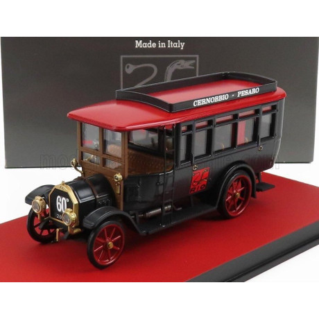 RIO MODELS FIAT 18BL AUTOBUS 1922 - 60th ANNIVERASARY RIO-MODELS 1962-2022 - BLACK RED 1/43