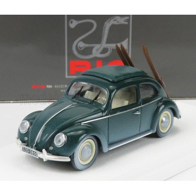 RIO MODELS VOLKSWAGEN BEETLE MAGGIOLINO CON SCI 1950 - WINTER VACATION WITH SKI - GREY 1/43