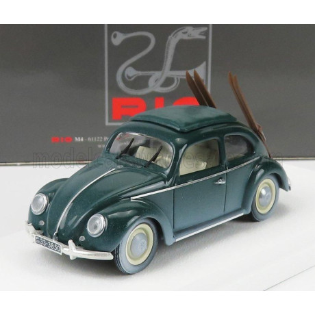 RIO MODELS VOLKSWAGEN BEETLE MAGGIOLINO CON SCI 1950 - WINTER VACATION WITH SKI - GREY 1/43