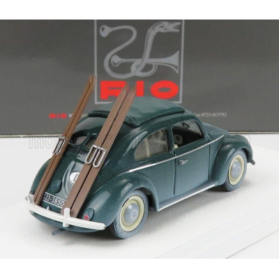 RIO MODELS VOLKSWAGEN BEETLE MAGGIOLINO CON SCI 1950 - WINTER VACATION WITH SKI - GREY 1/43