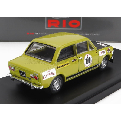 RIO MODELS FIAT 128 Gr.1 TEAM CECCATO RALLY RACING N 190 RALLY SAN MARTINO DI CASTROZZA 1972 A.BETTEGA - D.BRIGANTINI - GREEN BL
