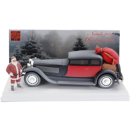 RIO MODELS BUGATTI TYPE 41 ROYALE WEYMANN 1929 - CHRISTMAS EDITION 2023 - CON BABBO NATALE - WITH SANTA CLAUS FIGURE - WHITE BLA