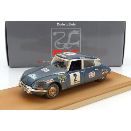 RIO MODELS CITROEN DS21 N 2 4th RALLY MAROCCO DIRTY VERSION 1971 BOB NEIRET - JACQUES TERRAMORSI - BLUE 1/43