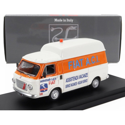 RIO MODELS FIAT 238 TETTO ALTO VAN ACI ASSISTENZA VACANZE 1970 - WHITE ORANGE 1/43