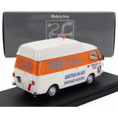 RIO MODELS FIAT 238 TETTO ALTO VAN ACI ASSISTENZA VACANZE 1970 - WHITE ORANGE 1/43