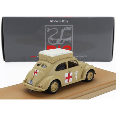 RIO MODELS VOLKSWAGEN BEETLE KAFER MAGGIOLINO AMBULANCE AFRICA KORPS 1941 - MILITARY SAND 1/43