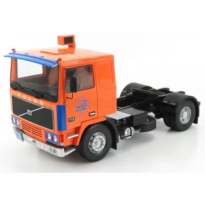 ROAD KINGS VOLVO F12 TURBO 6 TRACTOR TRUCK 2-ASSI 1977 - ORANGE BLUE 1/18