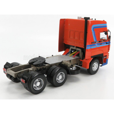 ROAD KINGS DAF 3600 SPACE CAB TRACTOR TRUCK 3-ASSI 1986 - ORANGE BLUE 1/18